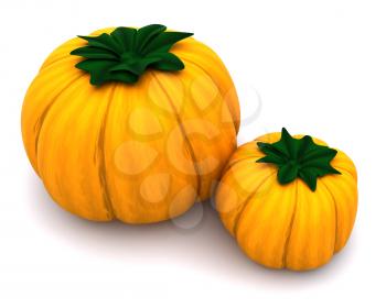 3d render of uncarved holiday pumkins 