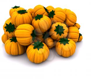 3d render of uncarved holiday pumkins 