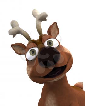 3D Render of a cute reindeer charicature