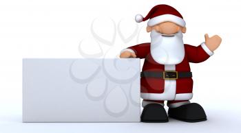 3D Render of a Cute Santa Claus Charicature