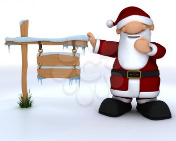 3D Render of a Cute Santa Claus Charicature