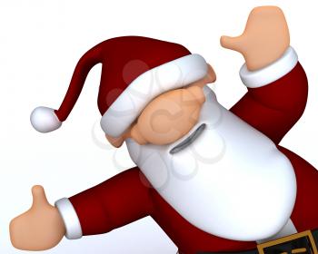 3D Render of a Cute Santa Claus Charicature