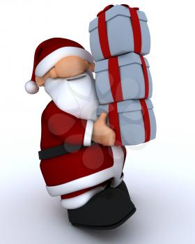 3D Render of a Cute Santa Claus Charicature