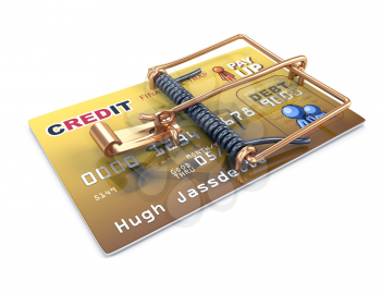 Royalty Free Clipart Image of a Credit Card Trap