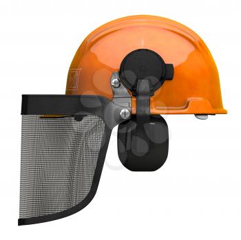 Royalty Free Clipart Image of a Hardhat with Visor