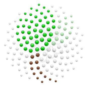 Fibonacci spiral pattern containing green leaf abstract design. The golden ratio is found everywhere in nature. 
