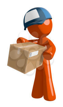 Orange Man postal mail worker  Box Delivery