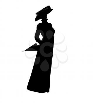 Royalty Free Clipart Image of a Victorian Woman