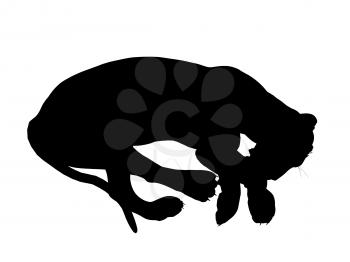 Royalty Free Clipart Image of a Black Panther