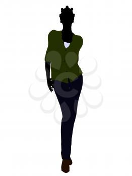 Royalty Free Clipart Image of a Woman in Casual Clothes