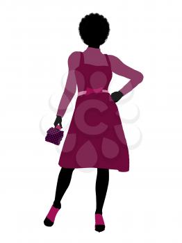 Royalty Free Clipart Image of a Woman in Pink