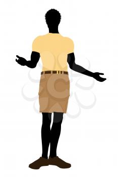 Royalty Free Clipart Image of a Guy in Shorts