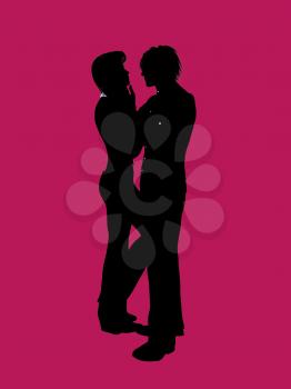 Royalty Free Clipart Image of a Couple