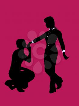 Royalty Free Clipart Image of a Couple