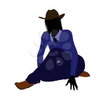 Royalty Free Clipart Image of a Girl in a Cowboy Hat