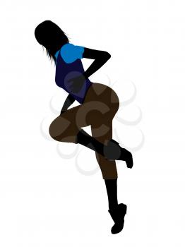 Royalty Free Clipart Image of a Girl in a Blue Top