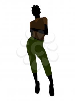 Royalty Free Clipart Image of a Woman in Casual Clothes