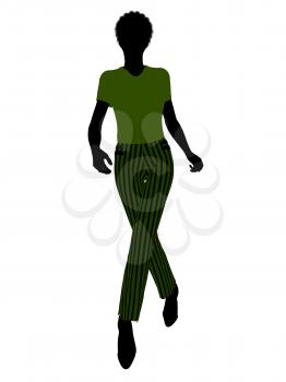 Royalty Free Clipart Image of a Woman in Green