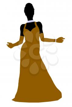 Royalty Free Clipart Image of a Woman in an Evening Gown