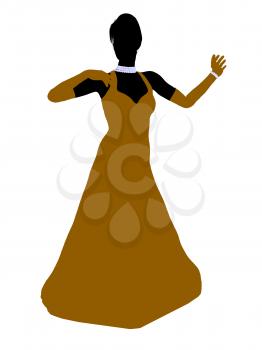 Royalty Free Clipart Image of a Woman in an Evening Gown