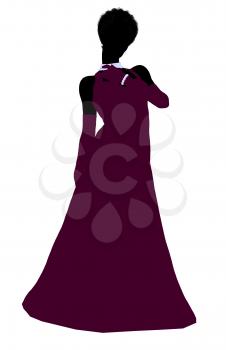 Royalty Free Clipart Image of a Woman in an Evening Gown