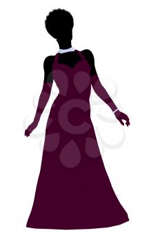 Royalty Free Clipart Image of a Woman in an Evening Gown