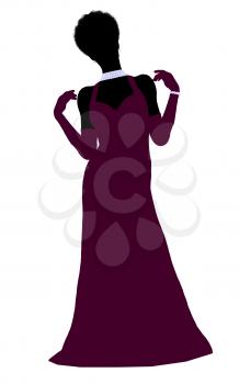 Royalty Free Clipart Image of a Woman in an Evening Gown