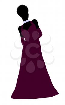 Royalty Free Clipart Image of a Woman in an Evening Gown