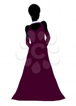 Royalty Free Clipart Image of a Woman in an Evening Gown