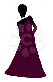 Royalty Free Clipart Image of a Woman in an Evening Gown