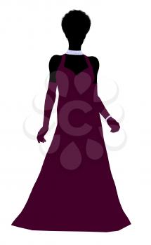 Royalty Free Clipart Image of a Woman in an Evening Gown