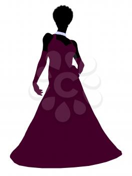 Royalty Free Clipart Image of a Woman in an Evening Gown