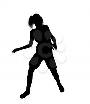 Royalty Free Clipart Image of a Female Basketball Player