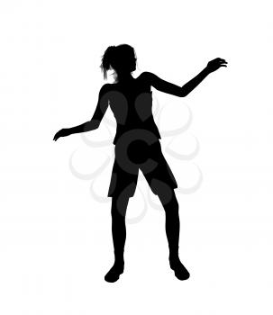 Royalty Free Clipart Image of a Female Basketball Player