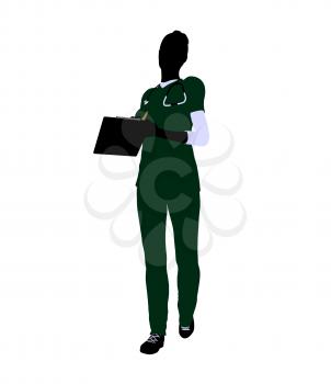 Royalty Free Clipart Image of a Female Doctor