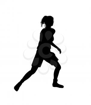 Royalty Free Clipart Image of a Female Basketball Player