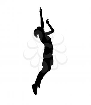 Royalty Free Clipart Image of a Female Basketball Player