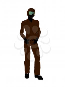 Royalty Free Clipart Image of a Guy in a Flight Suit