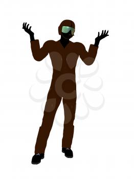 Royalty Free Clipart Image of a Guy in a Flight Suit