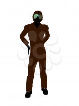 Royalty Free Clipart Image of a Guy in a Flight Suit