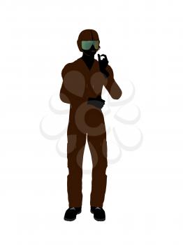 Royalty Free Clipart Image of a Guy in a Flight Suit