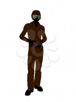 Royalty Free Clipart Image of a Guy in a Flight Suit