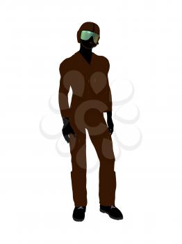 Royalty Free Clipart Image of a Guy in a Flight Suit