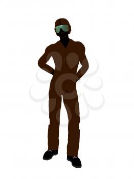 Royalty Free Clipart Image of a Guy in a Flight Suit