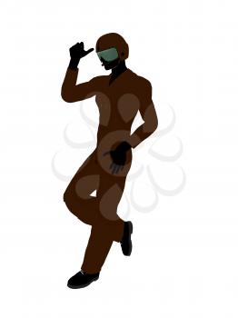 Royalty Free Clipart Image of a Guy in a Flight Suit