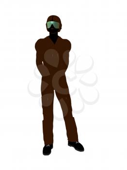 Royalty Free Clipart Image of a Guy in a Flight Suit