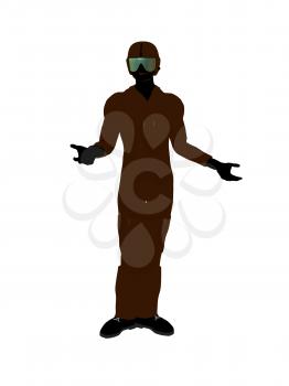 Royalty Free Clipart Image of a Guy in a Flight Suit