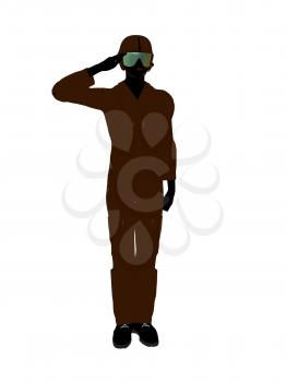 Royalty Free Clipart Image of a Guy in a Flight Suit