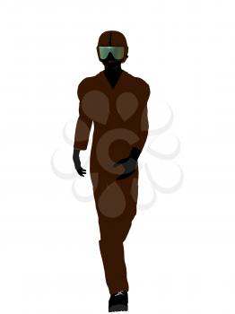 Royalty Free Clipart Image of a Guy in a Flight Suit