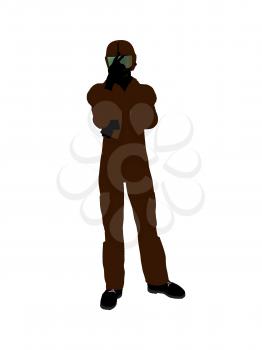 Royalty Free Clipart Image of a Guy in a Flight Suit